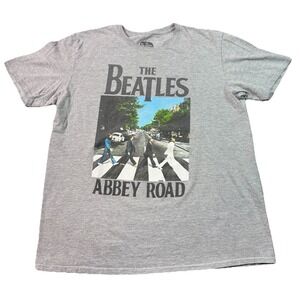 The Beatles Abbey Road T Shirt Mens Large Gray Graphic Rock Band Licensed Music
